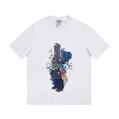 Loewe  Unisex Smile Short Sleeved Tshirts White - 로에베 2021 남/녀 폴로 반팔티 Loe0537x Size(xs - l) 화이트