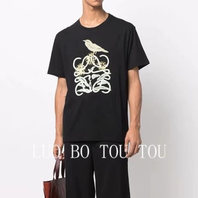 Loewe  Unisex Smile Short Sleeved Tshirts Black - 로에베 2022 남/녀 폴로 반팔티 Loe0546x Size(s - xl) 블랙