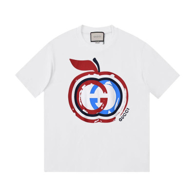 구찌 여자 크루넥 화이트 반팔티 - Unisex White Tshirts - guc04569x