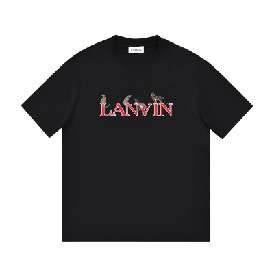 랑방 남자 베이직 블랙 반팔티 - LANVIN Mens Black Tshirts - lan18x