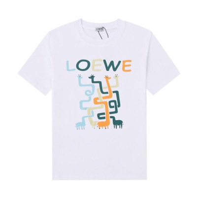 로에베 남성 이니셜 화이트 반팔티 - Mens White Tshirts - loe0564x