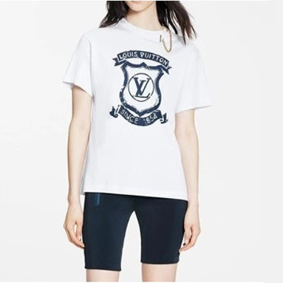 루이비통 여성 화이트 반팔티 - Louis vuitton Womens White Tshirts - lou03946x