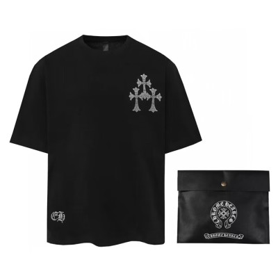 크롬하츠 남성 크루넥 블랙 반팔티 - Mens Black Tshirts - chr0438x