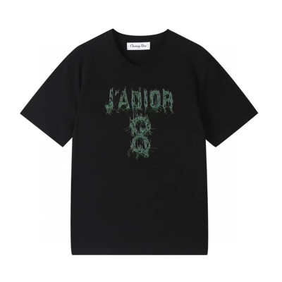 디올 남성 크루넥 블랙 반팔티 - Mens Black Tshirts - dio01695x