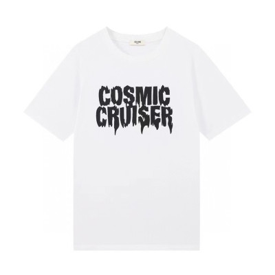 셀린느 남성 크루넥 화이트 반팔티 - Mens White Tshirts - cel0221x