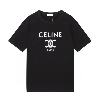 셀린느 남성 크루넥 블랙 반팔티 - Mens Black Tshirts - cel0223x