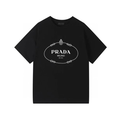 프라다 남성 크루넥 블랙 반팔티 - Mens Black Tshirts - Pra02602x