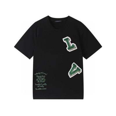 루이비통 남성 크루넥 블랙 반팔티 - Mens Black Tshirts - lou03973x