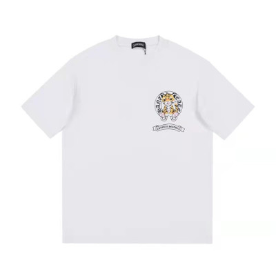 크롬하츠 남성 크루넥 화이트 반팔티 - Mens White Tshirts - chr0440x