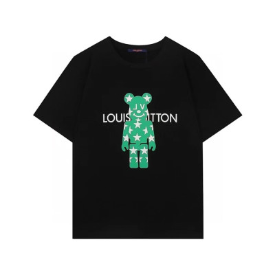 루이비통 남성 크루넥 블랙 반팔티 - Mens Black Tshirts - lou03987x