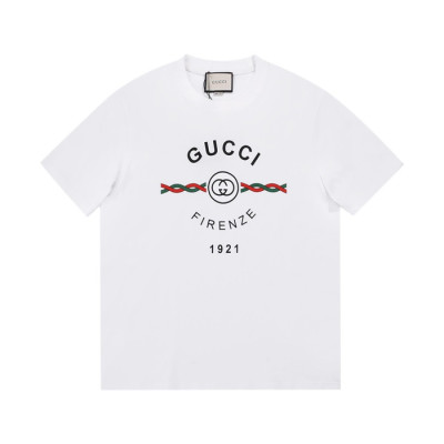 구찌 남성 크루넥 화이트 반팔티 - Mens White Tshirts - guc04637x