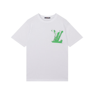 루이비통 남성 크루넥 화이트 반팔티 - Mens White Tshirts - lou04015x