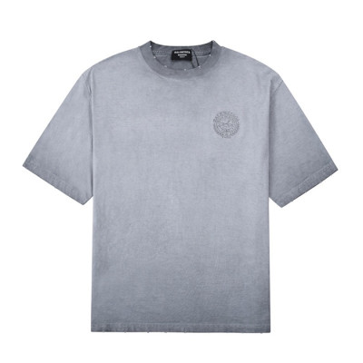 발렌시아가 남성 크루넥 그레이 반팔티 - Mens Gray Tshirts - bal01342x