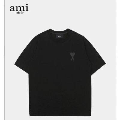 아미 남성 크루넥 블랙 반팔티 - Mens Black Tshirts - ami0273x