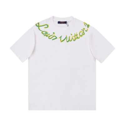 루이비통 남성 크루넥 화이트 반팔티 - Mens White Tshirts - lou04057x