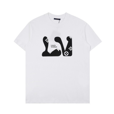 루이비통 남성 크루넥 화이트 반팔티 - Mens White Tshirts - lou04058x