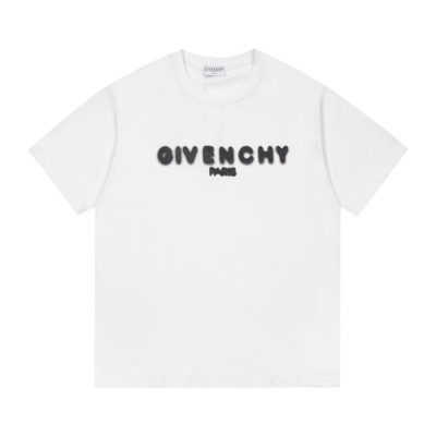 지방시 남성 크루넥 화이트 반팔티 - Mens White Tshirts - giv0638x