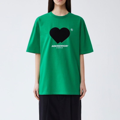 Ader 남/녀 그린 크루넥 반팔티 - Unisex Green Tshirts - ade0096x