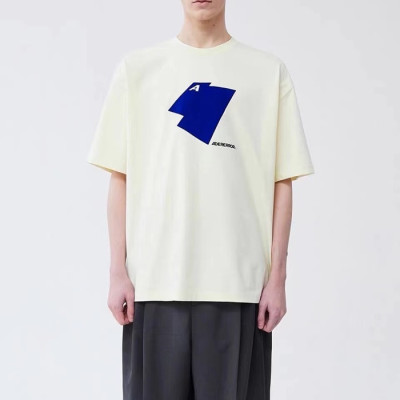 Ader 남/녀 아이보리 크루넥 반팔티 - Unisex Ivory Tshirts - ade0098x