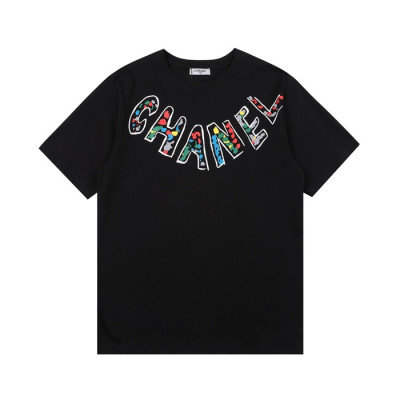 샤넬 여성 크루넥 블랙 반팔티 - Womens Black Tshirts - chl0869x