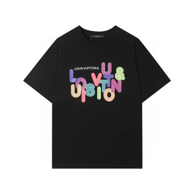 루이비통 남성 크루넥 블랙 반팔티 - Mens Black Tshirts - lou04090x