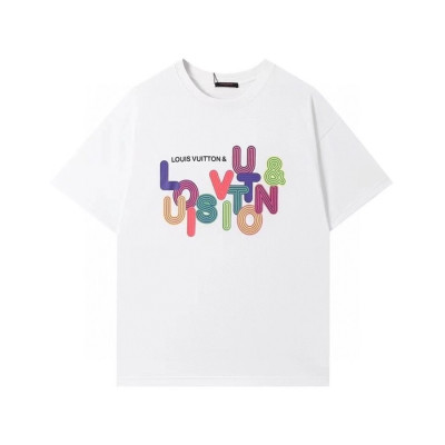 루이비통 남성 크루넥 화이트 반팔티 - Mens White Tshirts - lou04091x