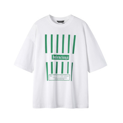 발렌시아가 남성 크루넥 화이트 반팔티 - Mens White Tshirts - bal01369x