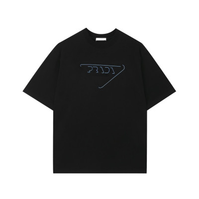 프라다 남성 크루넥 블랙 반팔티 - Mens Black Tshirts - Pra02640x