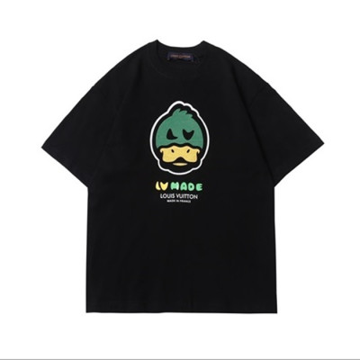 루이비통 남성 블랙 크루넥 반팔티 - Mens Black Tshirts - lou04104x