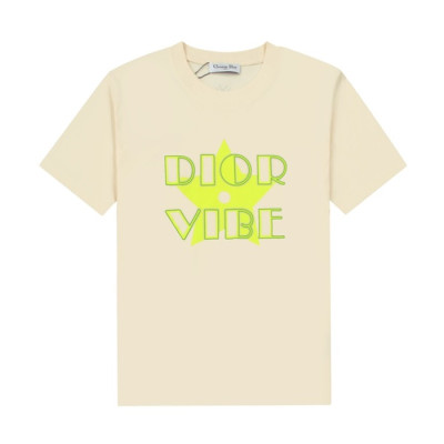 디올 남성 크루넥 아이보리 반팔티 - Mens Ivory Tshirts - dio01742x