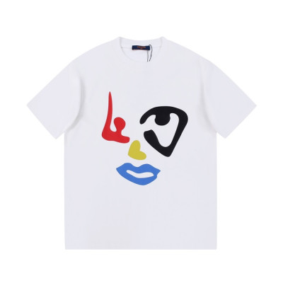 루이비통 남성 화이트 크루넥 반팔티 - Mens White Tshirts - lou04125x