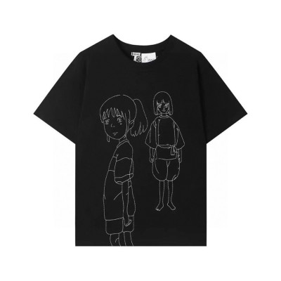 로에베 남성 이니셜 블랙 반팔티 - Mens Black Tshirts - loe0587x