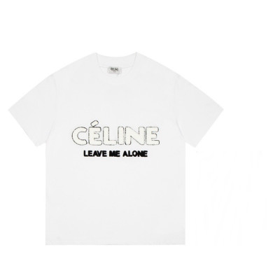 셀린느 남/녀 크루넥 화이트 반팔티 - Unisex White Tshirts - cel0243x