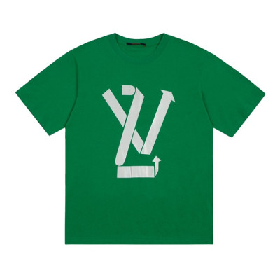 루이비통 남성 그린 크루넥 반팔티 - Mens Green Tshirts - lou04155x