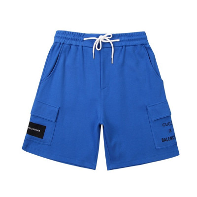 발렌시아가 남성 트렌디 블루 반바지 - Mens Blue Half-pants - bal01409x