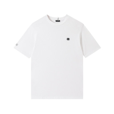 샤넬 남/녀 크루넥 화이트 반팔티 - Unisex White Tshirts - chl0889x