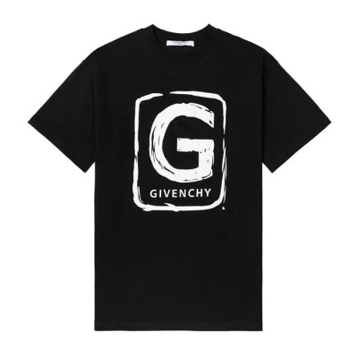 지방시 남성 크루넥 블랙 반팔티 - Mens Black Tshirts - giv0680x