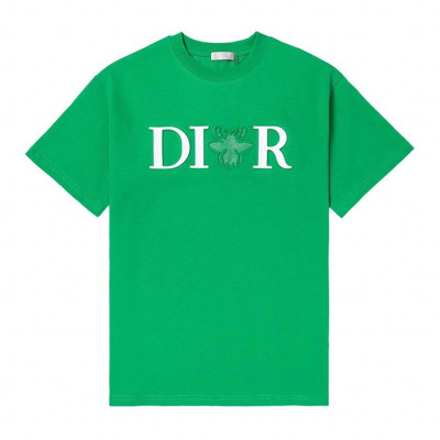 디올 남성 크루넥 그린 반팔티 - Mens Green Tshirts - dio01770x