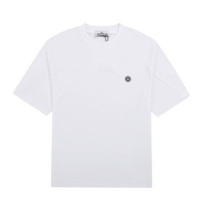 스톤아일랜드 남성 화이트 크루넥 반팔티 - Mens White Tshirts - sto0472x