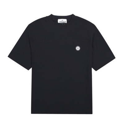 스톤아일랜드 남성 블랙 크루넥 반팔티 - Mens Black Tshirts - sto0473x