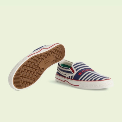 구찌 남/녀 테니스 블루 슬립온 - Gucci Unisex Blue Slip-ons - guc04787X