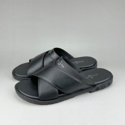 루이비통 남성 이니셜 블랙 슬리퍼 - Mens Black Slippers - lou04242x