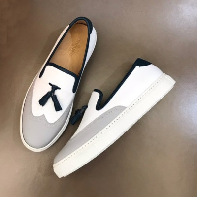 에르메스 남성 테슬 화이트 로퍼 - Mens White Loafer - her0768x