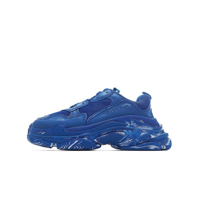 발렌시아가 남/녀 Triple S 블루 스니커즈 - Unisex Blue Sneakers - bal01460x