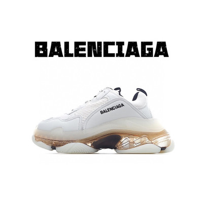 발렌시아가 남/녀 Triple S 화이트 스니커즈 - Unisex White Sneakers - bal01465x