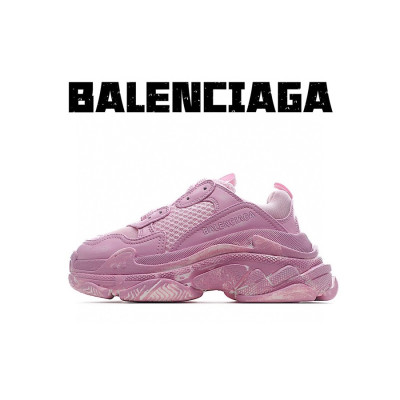 발렌시아가 남/녀 Triple S 핑크 스니커즈 - Unisex Pink Sneakers - bal01468x