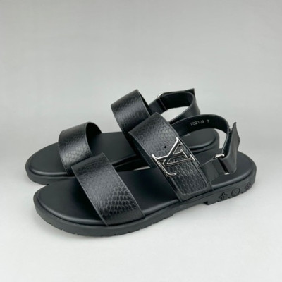 루이비통 남성 이니셜 블랙 샌들 - Mens Black Sandals - lou04285x