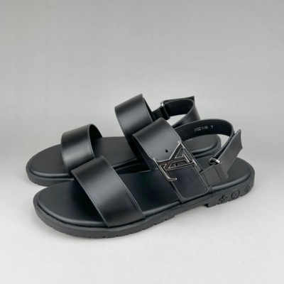 루이비통 남성 이니셜 블랙 샌들 - Mens Black Sandals - lou04289x