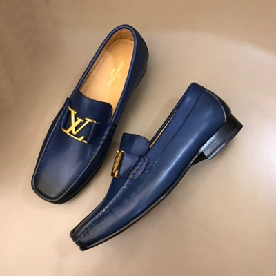 루이비통 남성 클래식 블루 로퍼 - Mens Blue Loafer - lou04314x