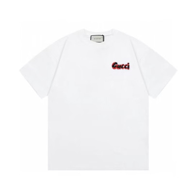 구찌 남/녀 크루넥 화이트 반팔티 - Unisex White Tshirts - guc04815x